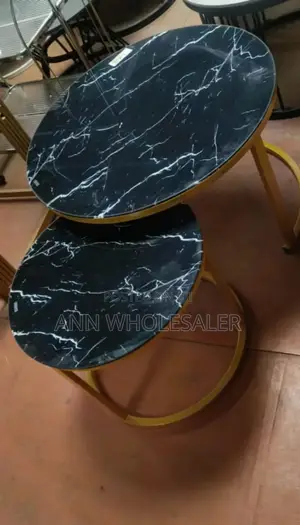 Marble Coffee Table (Glass Effect) Black M(E6