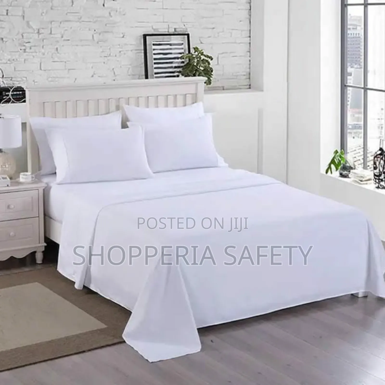 White Cotton Plain Bedsheet