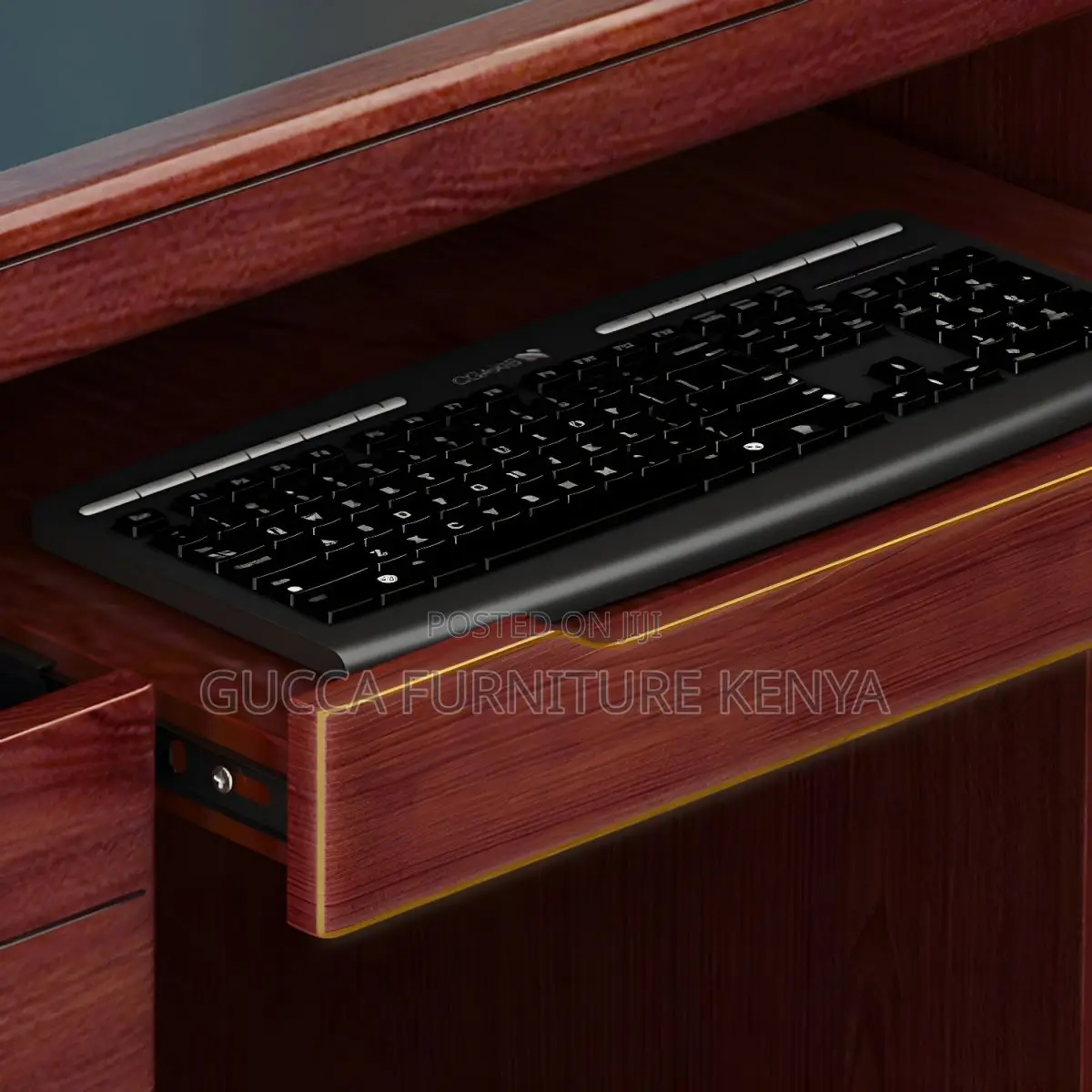 Office Tables:120cm Red Transitional Executive Office Desk
