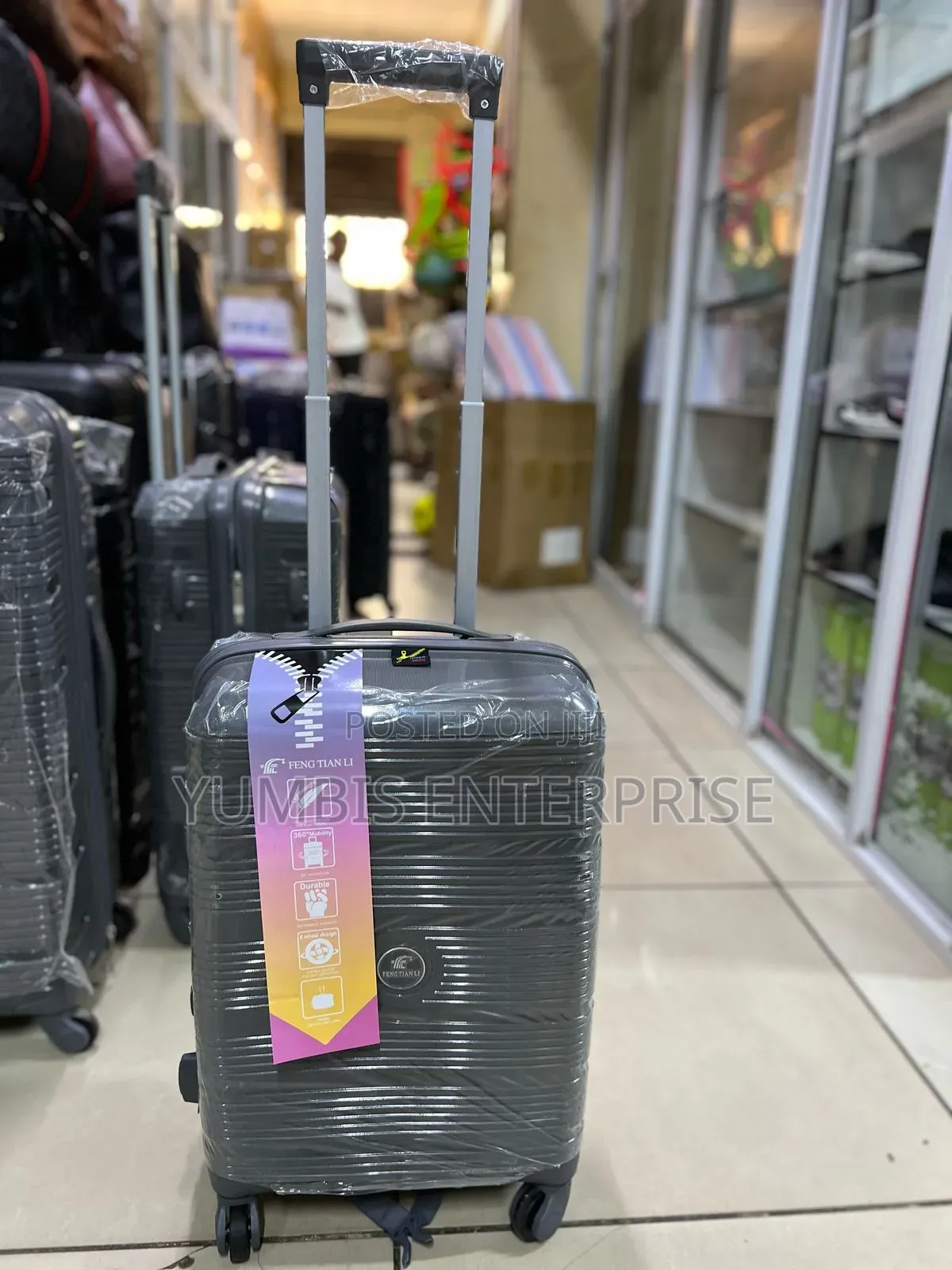 Black Small Height 56cm -Rubber Luggage Suitcases at 3000