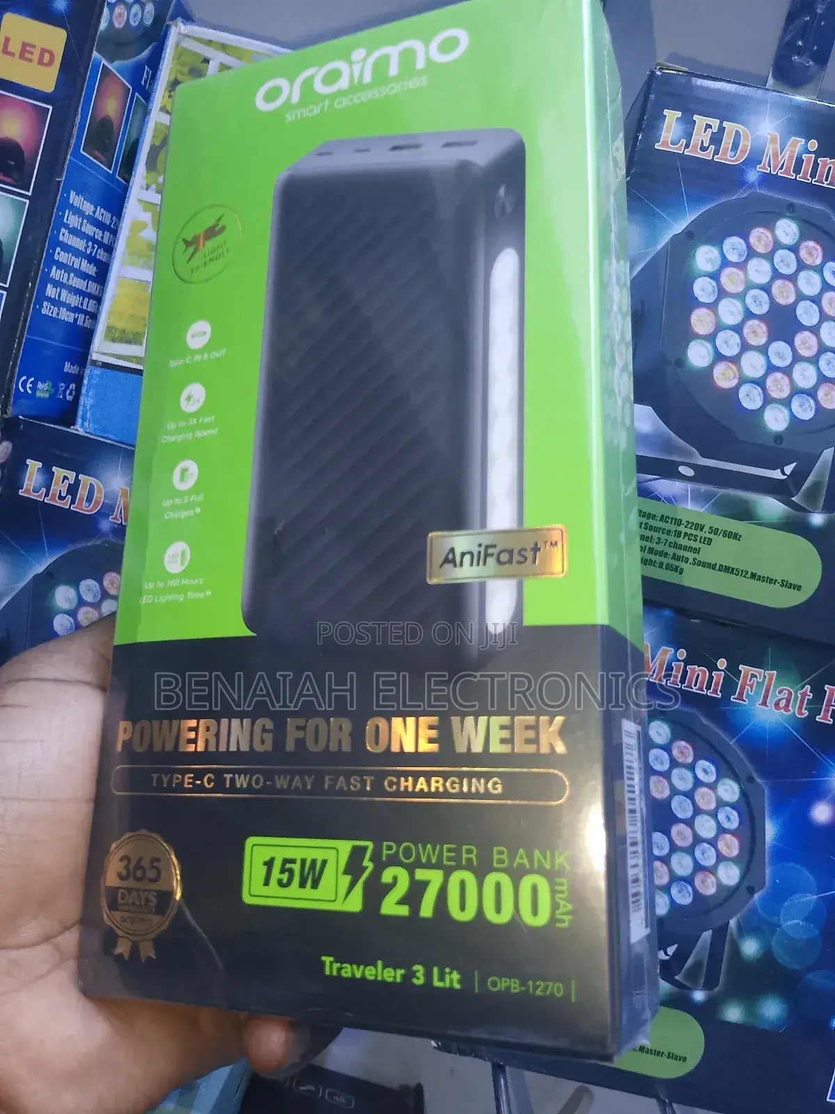 27000 Mah Oraimo Powerbank .Type C in and Out