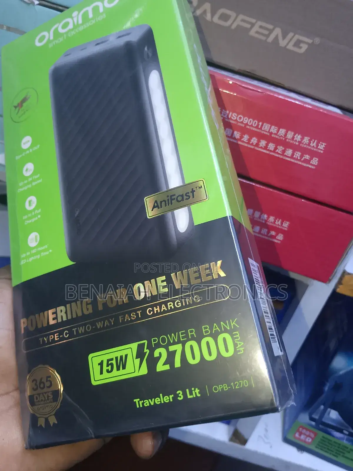 27000 Oraimo Powerbank.Up to 5 Full Charge