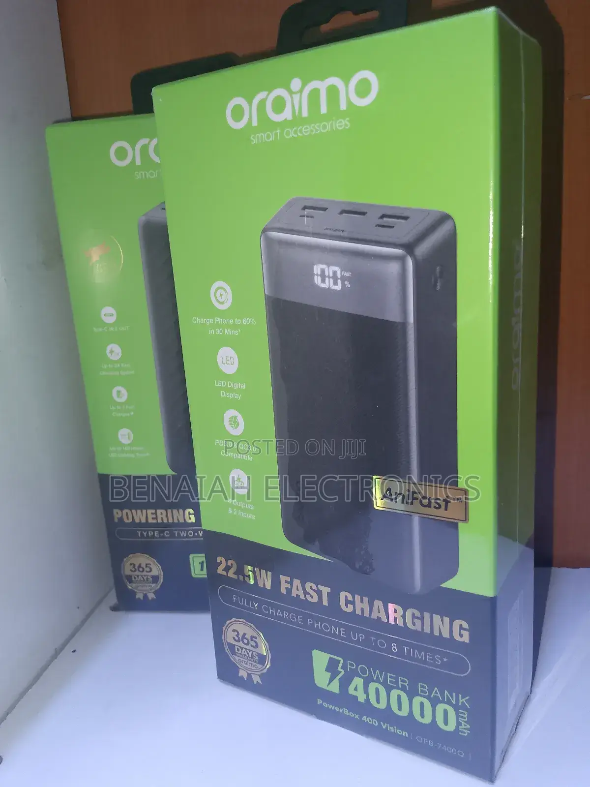 40000 Mah Oraimo Powerbank. 4 Outputs ,2 Inputs
