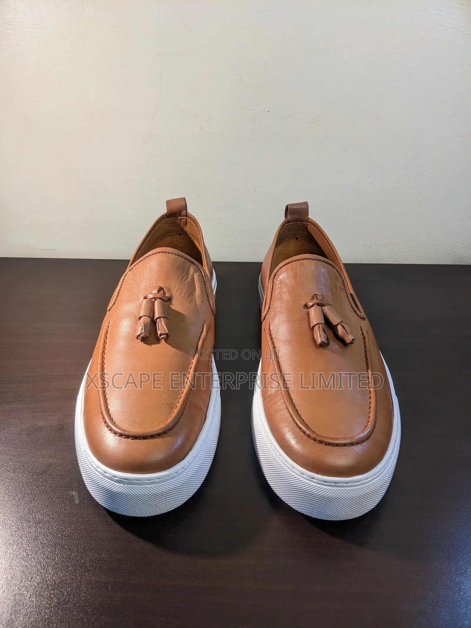 Tassel Leather Loafers (White Rubber Sole)