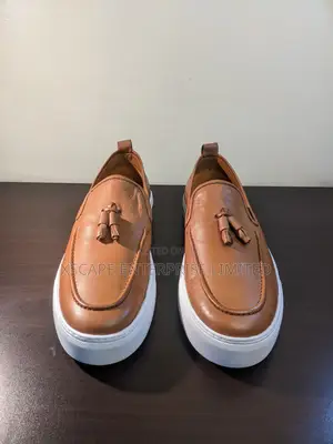 Tassel Leather Loafers (White Rubber Sole)