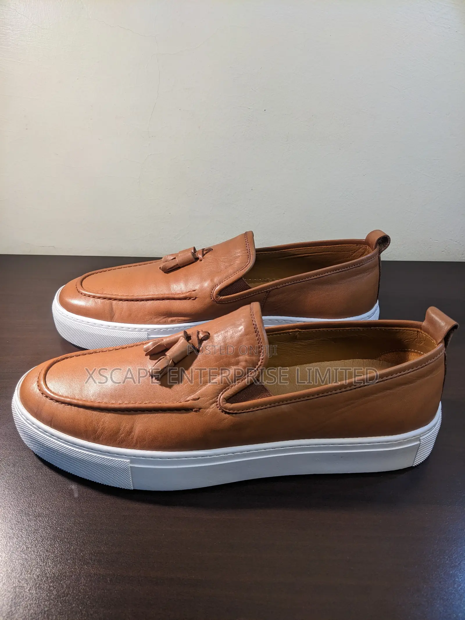 Tassel Leather Loafers (White Rubber Sole)