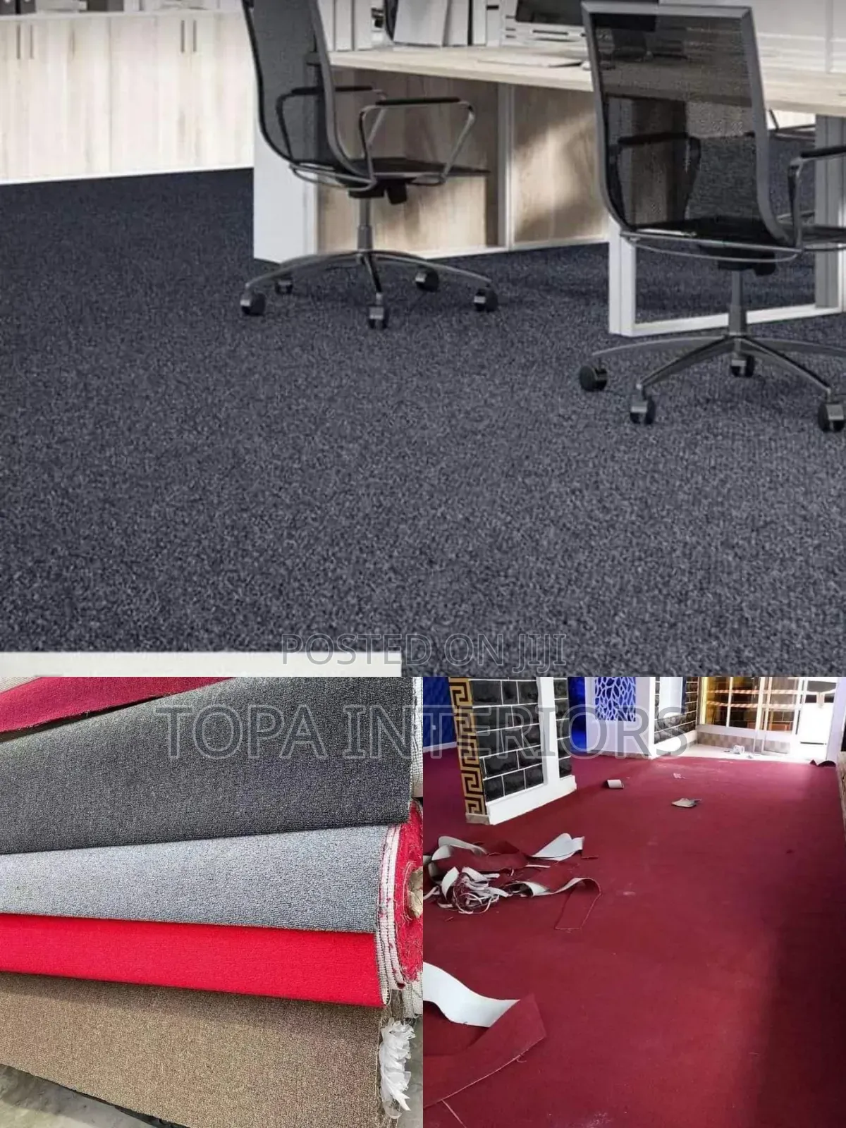 Coal Grey and Maroon Delta Office and Church Floor Carpets