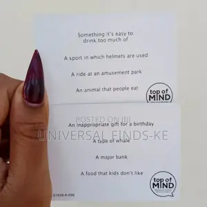 Top of Mind Card Game What Do You Think the Answer Will Be