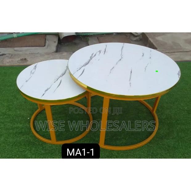 White Nesting Coffee Table Marble Effect √°