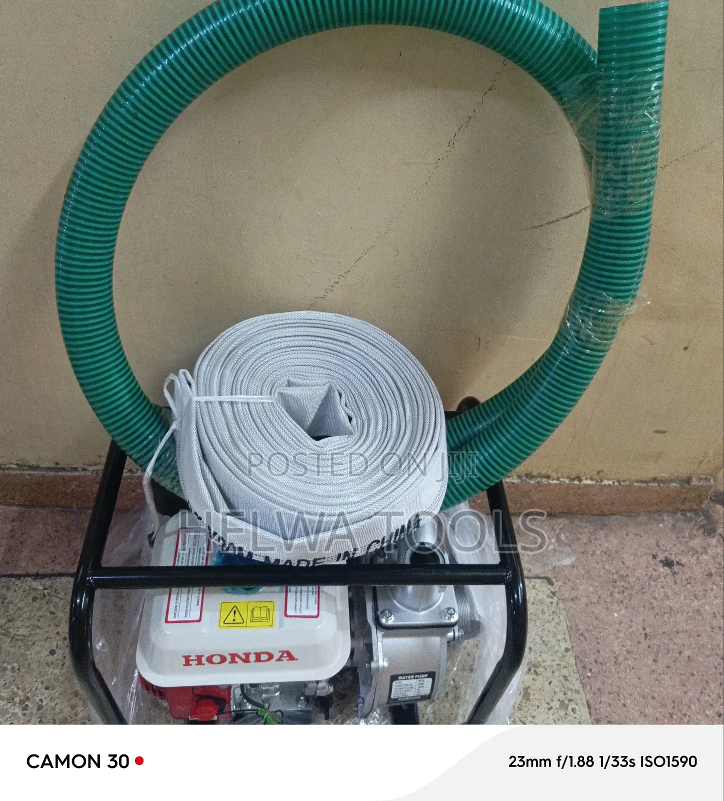 Water Pump 7.5 Hp, Canvas Pipe 30m and Suction Pipe