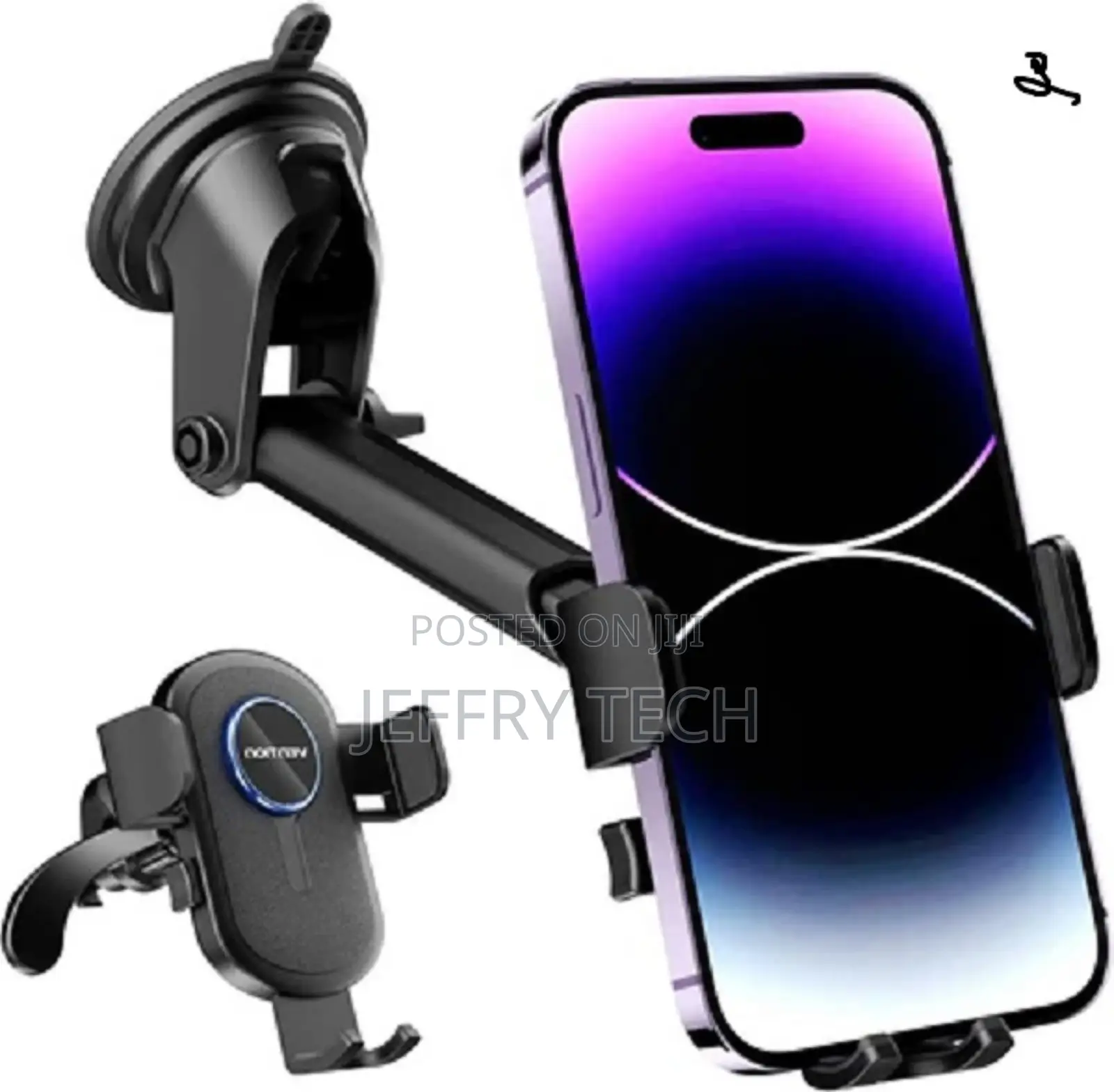 Vention One Touch Holder-Clamping Car Phone Square Stand