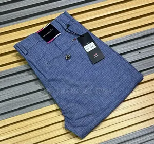 Checked Hard Material Official Trousers
