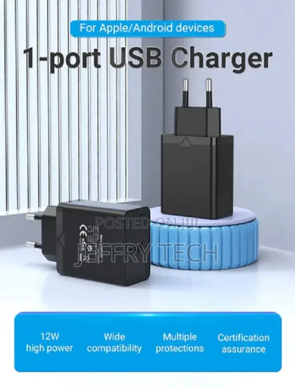 Vention Faab0-Uk 1-Port Uk Plug Wall Charger 12w
