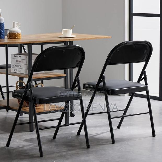 Office Chair: Folding Chairs With Leather Padded Cushion - thumbnail 3