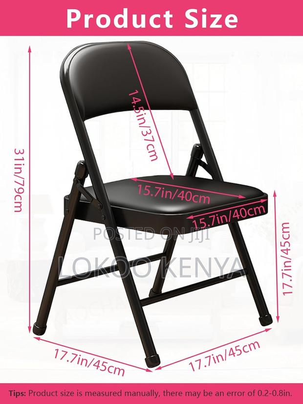 Office Chair: Folding Chairs With Leather Padded Cushion - thumbnail 4