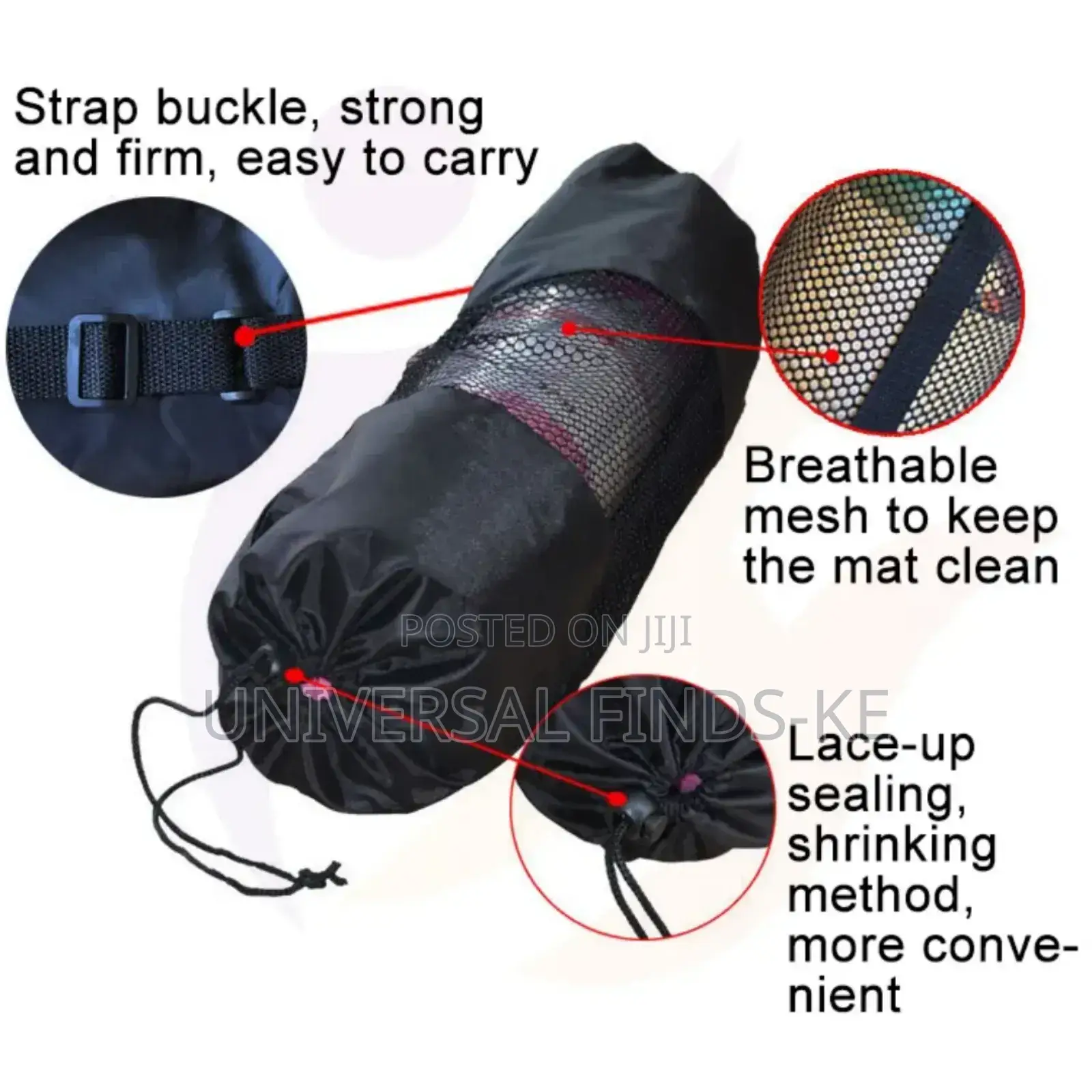 183*65 Anti-Slip Fitness Yoga Mat With a Bag and a Strap