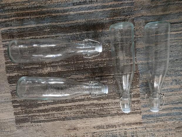 8 Clear Glass Water Bottle 500ml For Brewing With White Lid