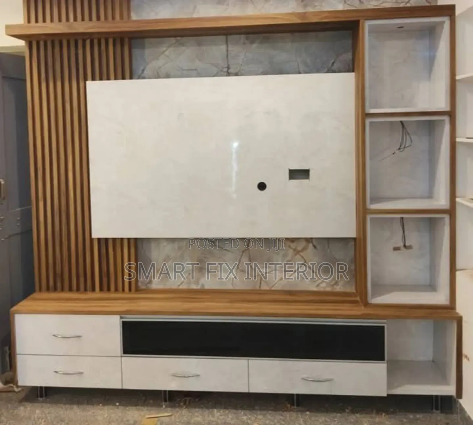 Tv Stand/Fluted Panels/Marble Sheets Installation
