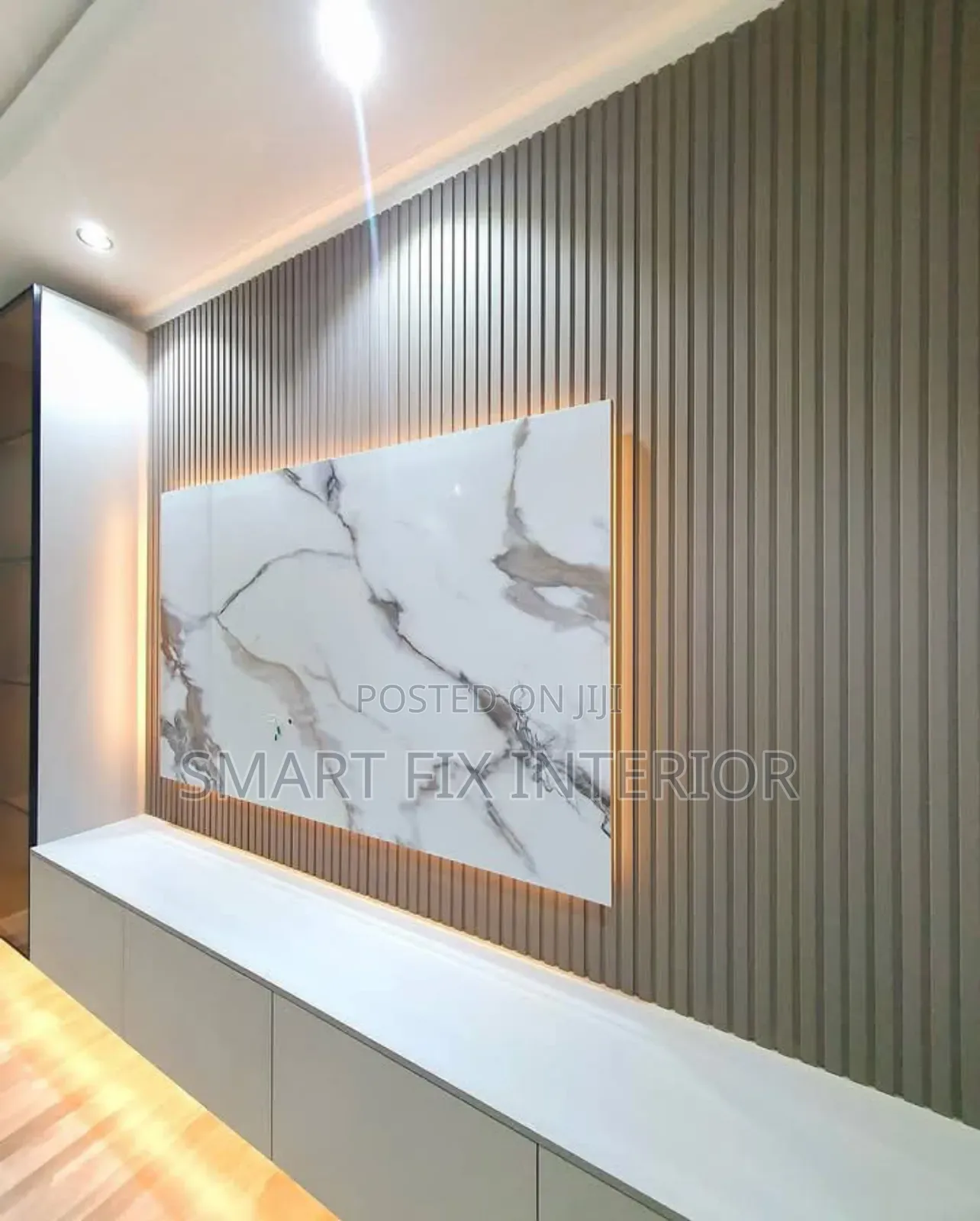 Tv Stand/Fluted Panels/Marble Sheets Installation