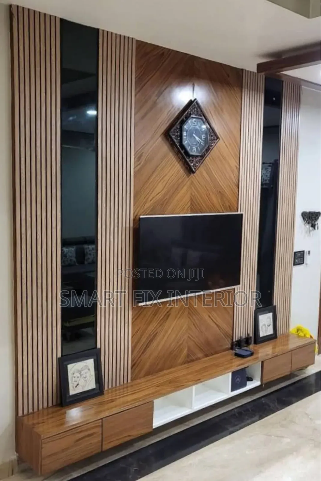 Tv Stand/Fluted Panels/Marble Sheets Installation