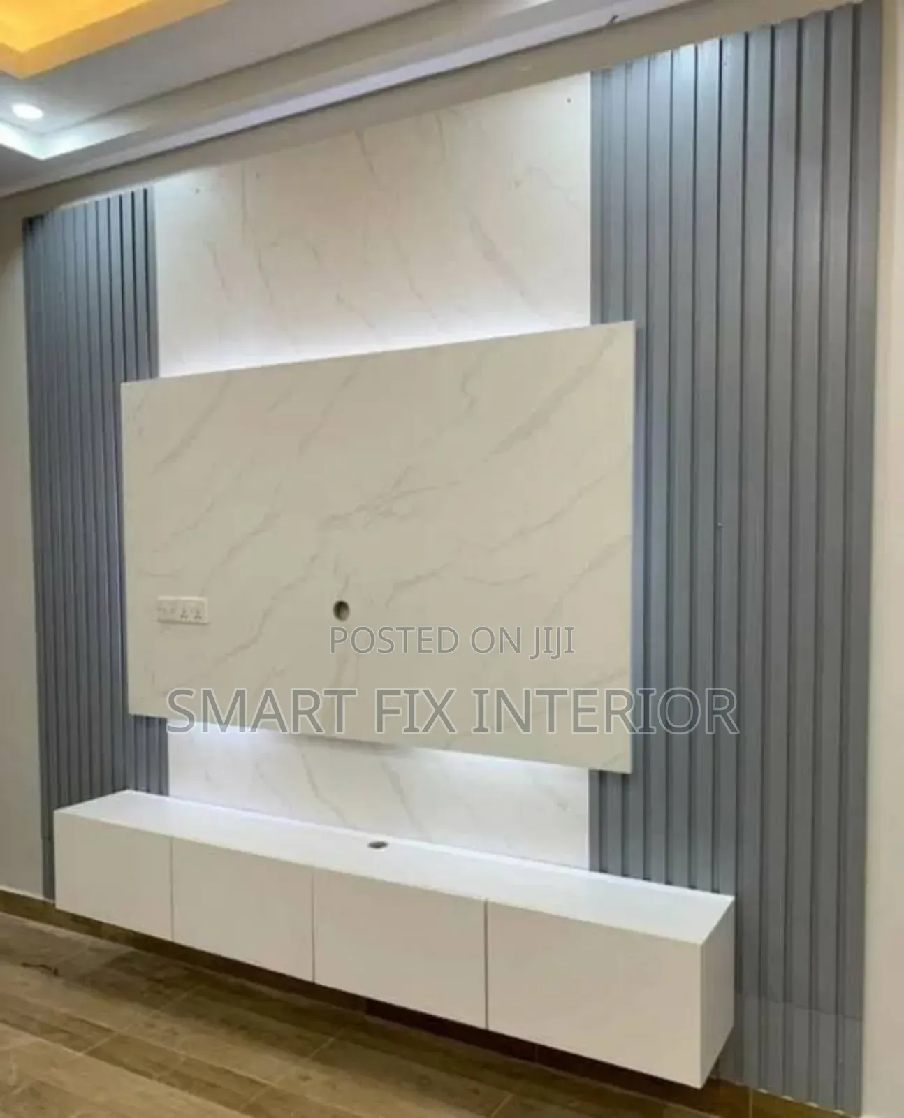 Tv Stand/Fluted Panels/Marble Sheets Installation