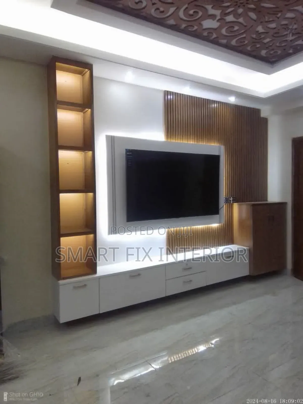 Tv Stand/Fluted Panels/Marble Sheets Installation