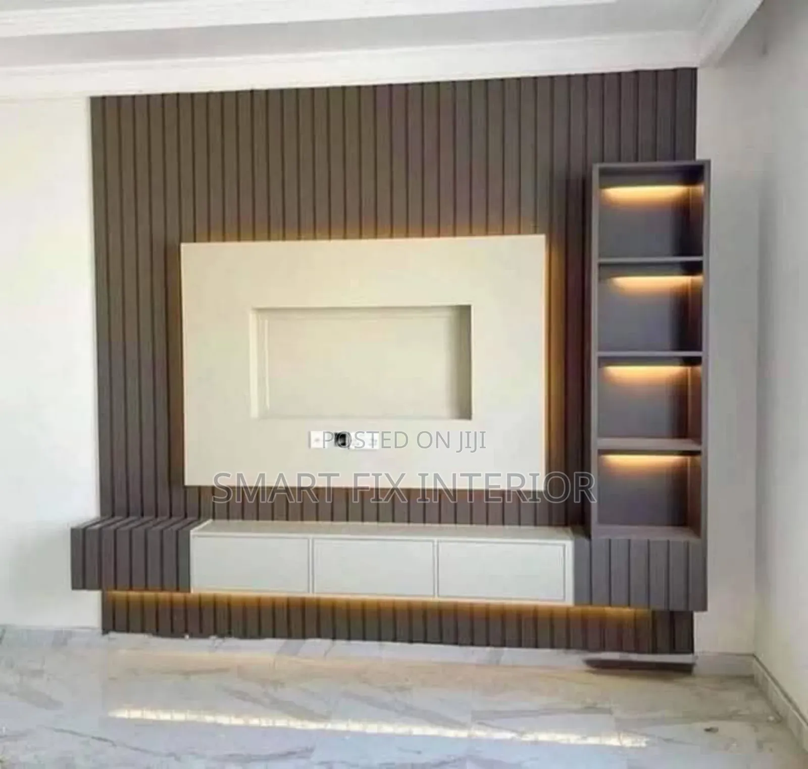 Tv Stand/Fluted Panels/Marble Sheets Installation
