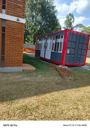 20ft Container Offices on Sale- Grey White and Red Color Pop
