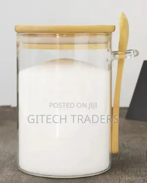 *Glass Spice / Storage Jar With Spoon and Bamboo Lid