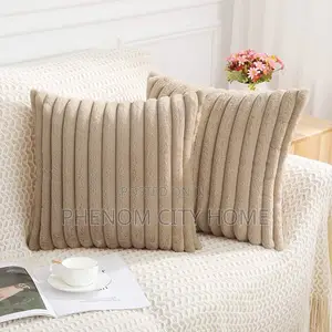 Grey Quality Velvet Ribbed Cuahion Throwpillow Covers