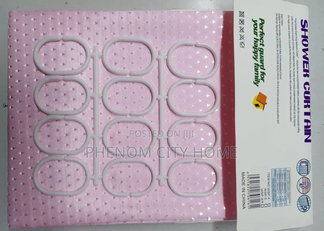 Pink Polyester Quality Bathroom Curtains Available