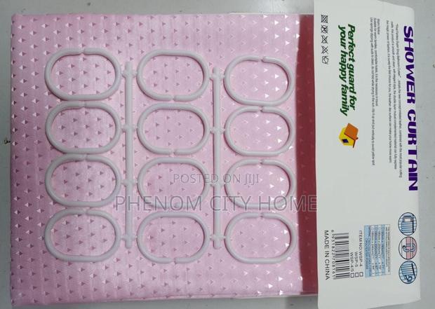 Pink Polyester Quality Bathroom Curtains Available - thumbnail 2