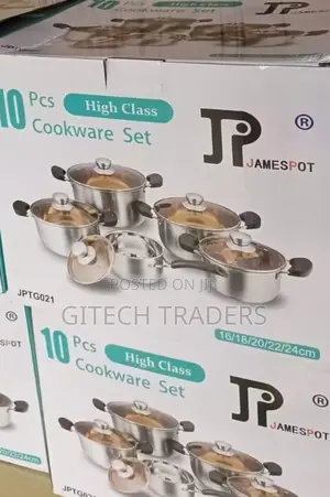 *10pc James Pot Stainless Cookware Set
