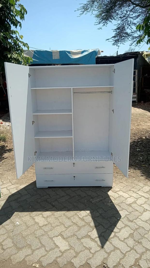 4 by 6 White Wardrobe - Hanging Space and Shelves - main view