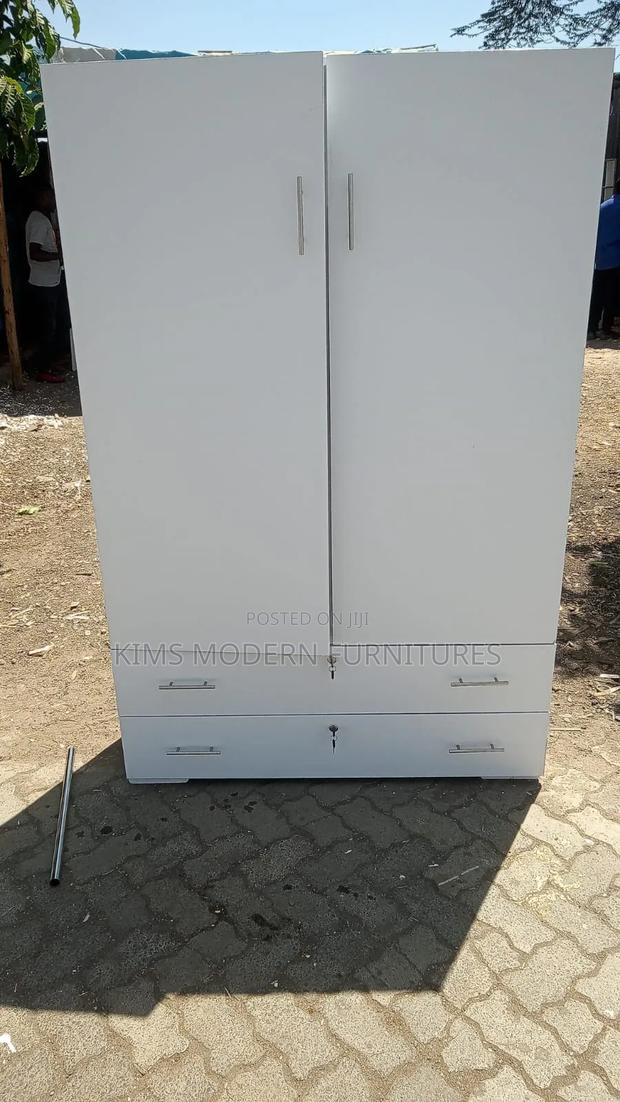 4 by 6 White Wardrobe - Hanging Space and Shelves - thumbnail 2