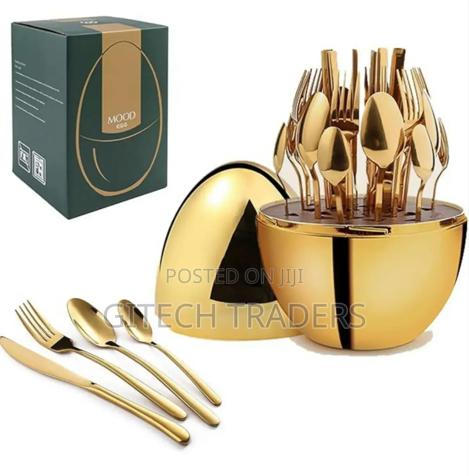 *36pc Executive Egg-Shaped Cutlery Set* *Gold Colour
