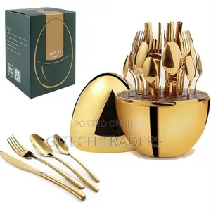 *36pc Executive Egg-Shaped Cutlery Set* *Gold Colour