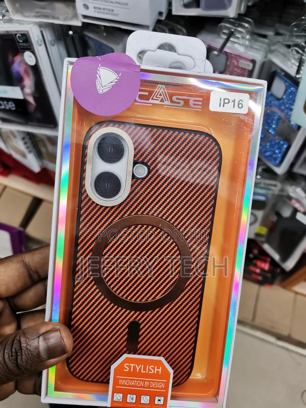 iPhone 16 Carbon Fibre Pattern Cover, Wireless Charging - main view