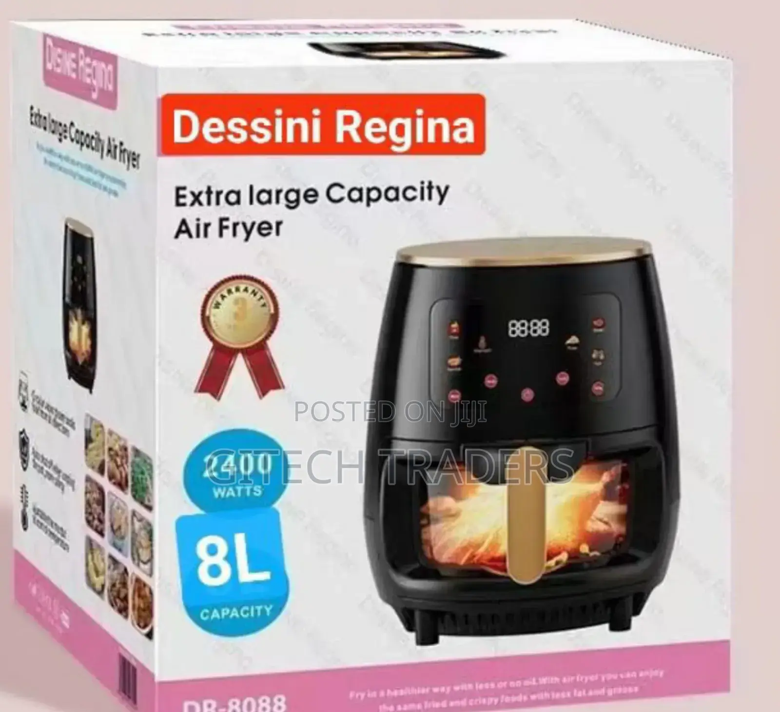*Glass Oven Dessini Air Fryer 8 Litres*