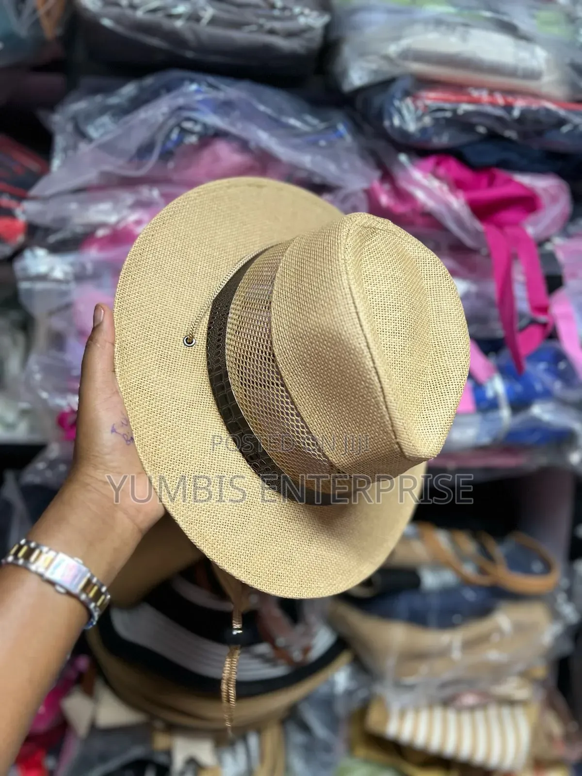 Beige Color of Men's Panama Quality Straw Material _Hats