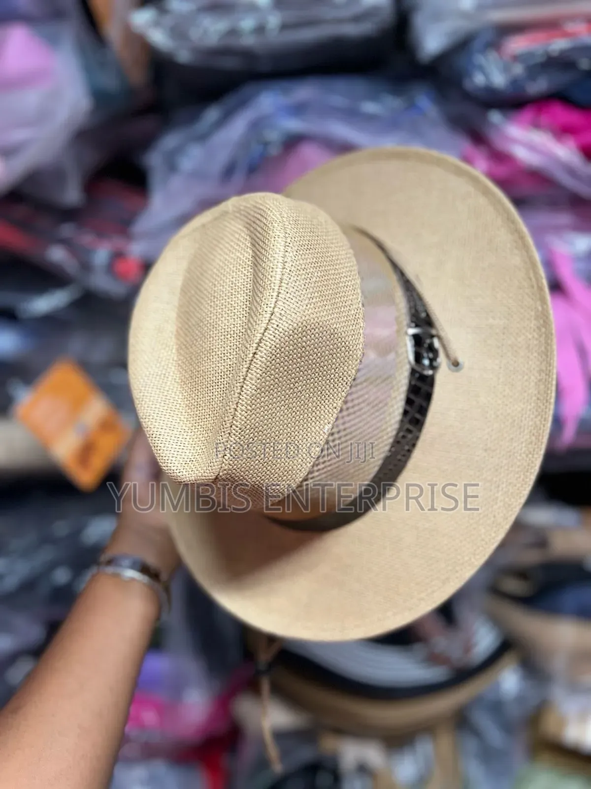 Beige Color of Men's Panama Quality Straw Material _Hats