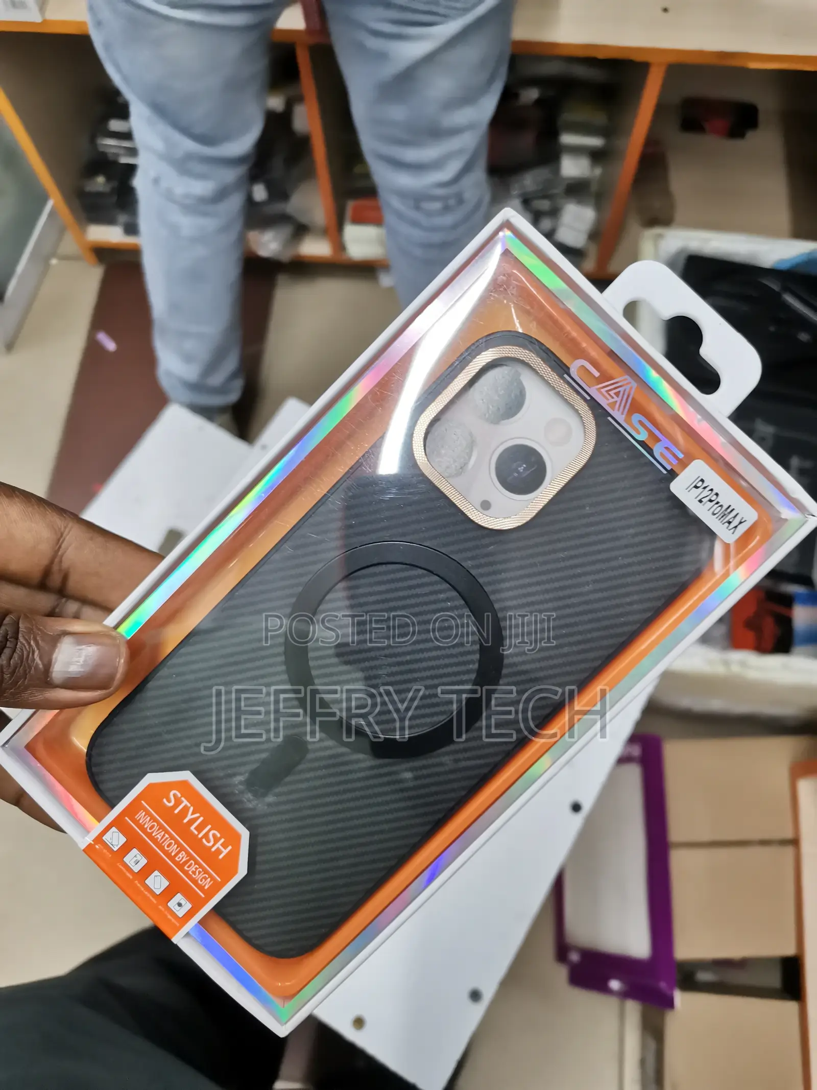 Magnetic Carbon Case for iPhone 12 Pro Max Black-