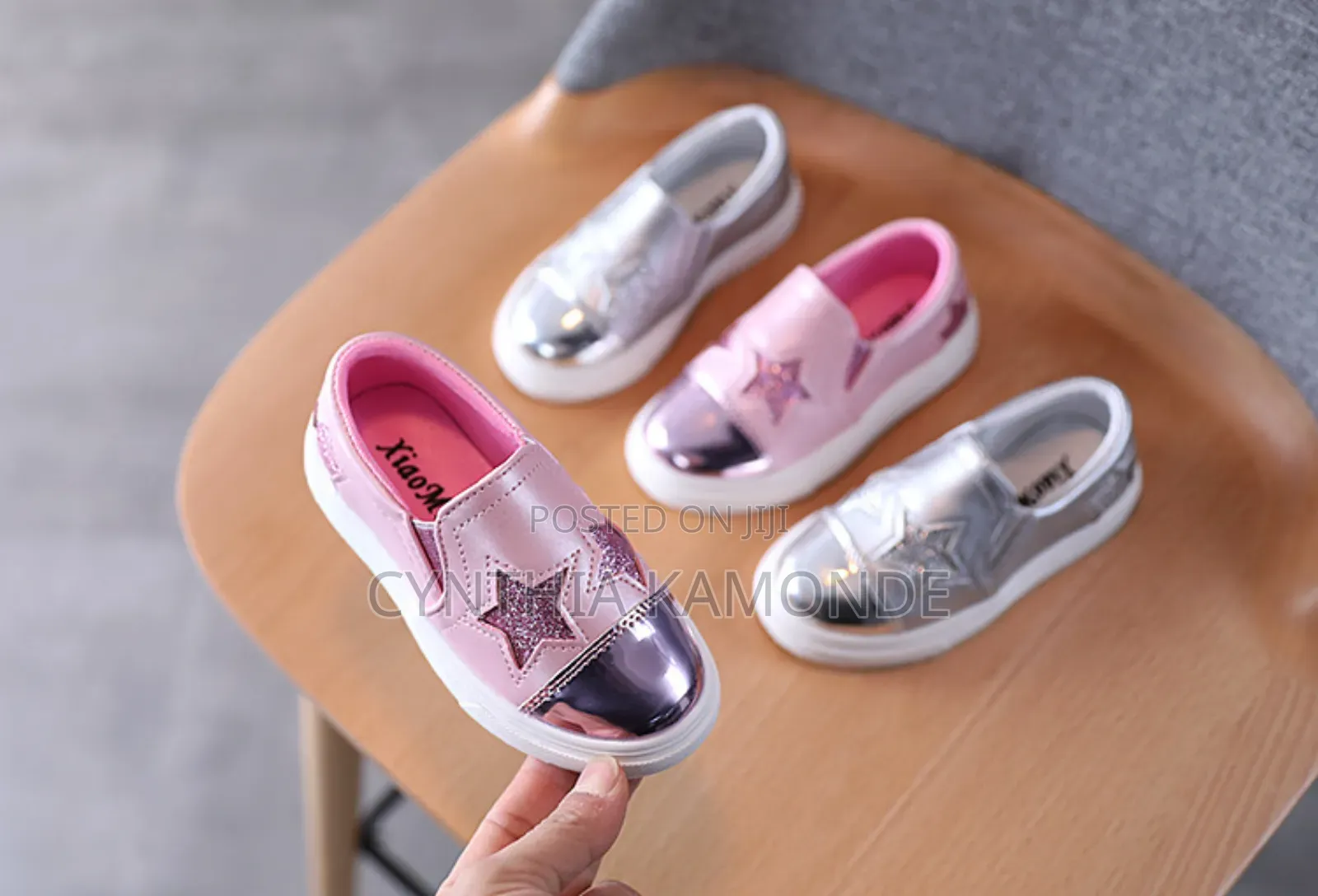 Grey and Pink Girls Shoes