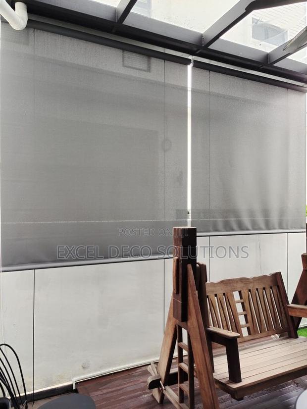 Grey Sun Protection-Sunscreen Roller Blinds