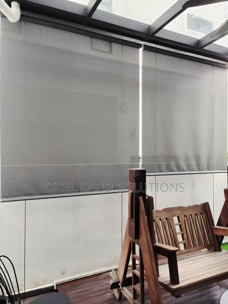 Grey Sun Protection-Sunscreen Roller Blinds