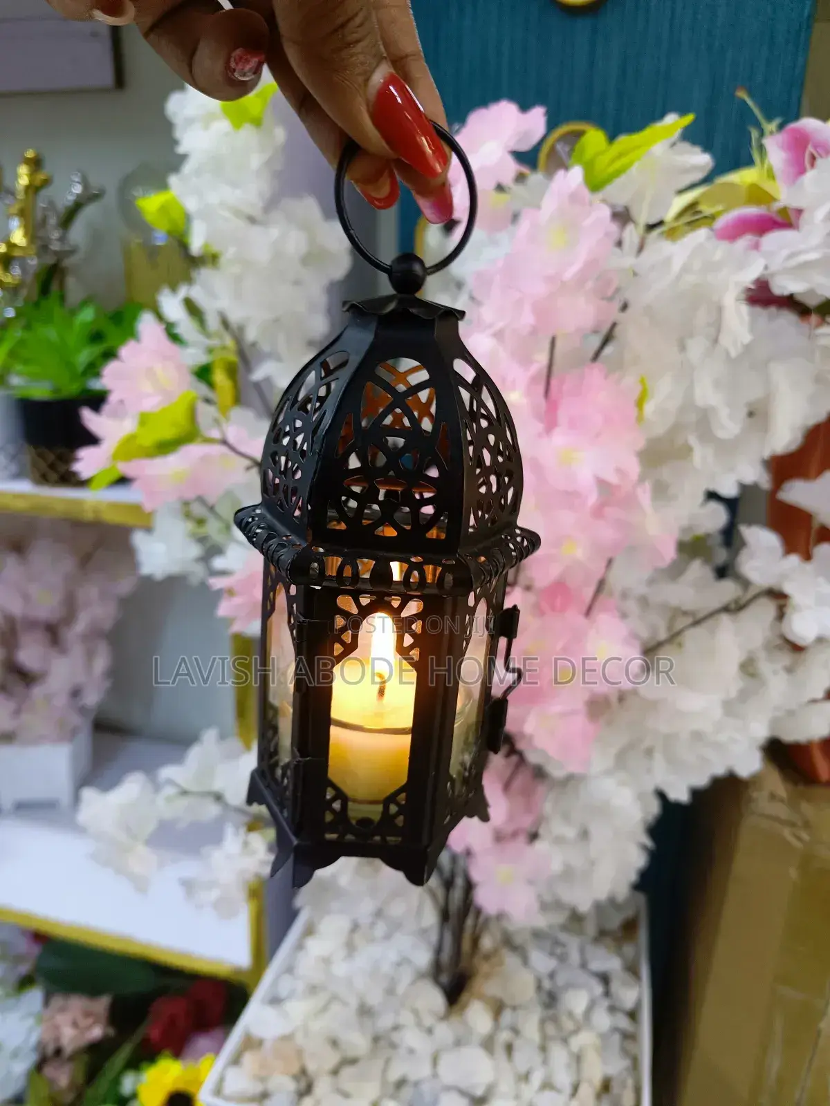 Candle Holder Cage Color Black Ramadan Decor