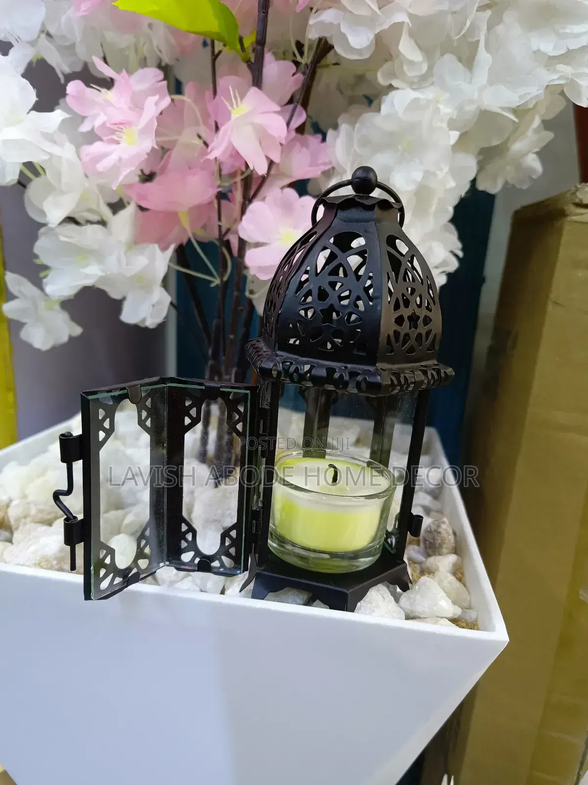 Candle Holder Cage Color Black Ramadan Decor