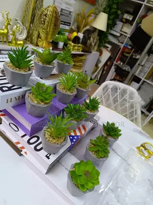 Artificial Succulents in Grey Pots Small Decor Flower