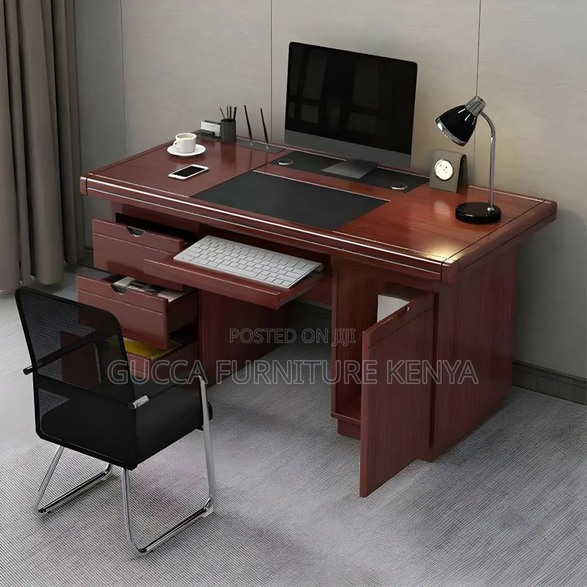 Office Tables:120cm Classic Writing Desk With Elegant Curves