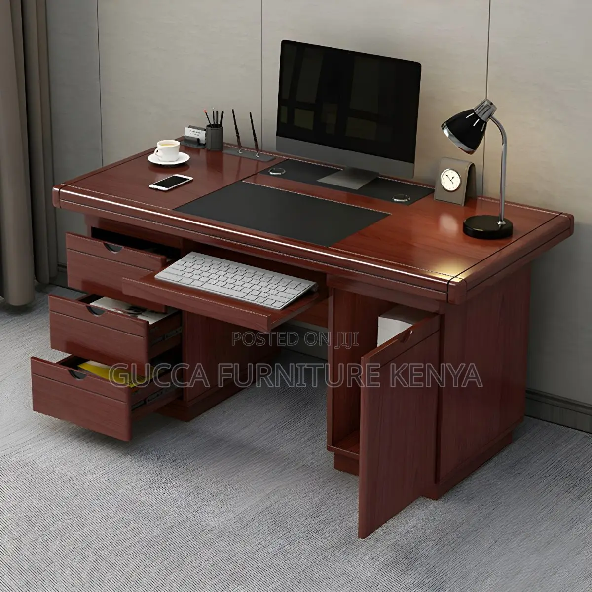 Office Tables:120cm Classic Writing Desk With Elegant Curves